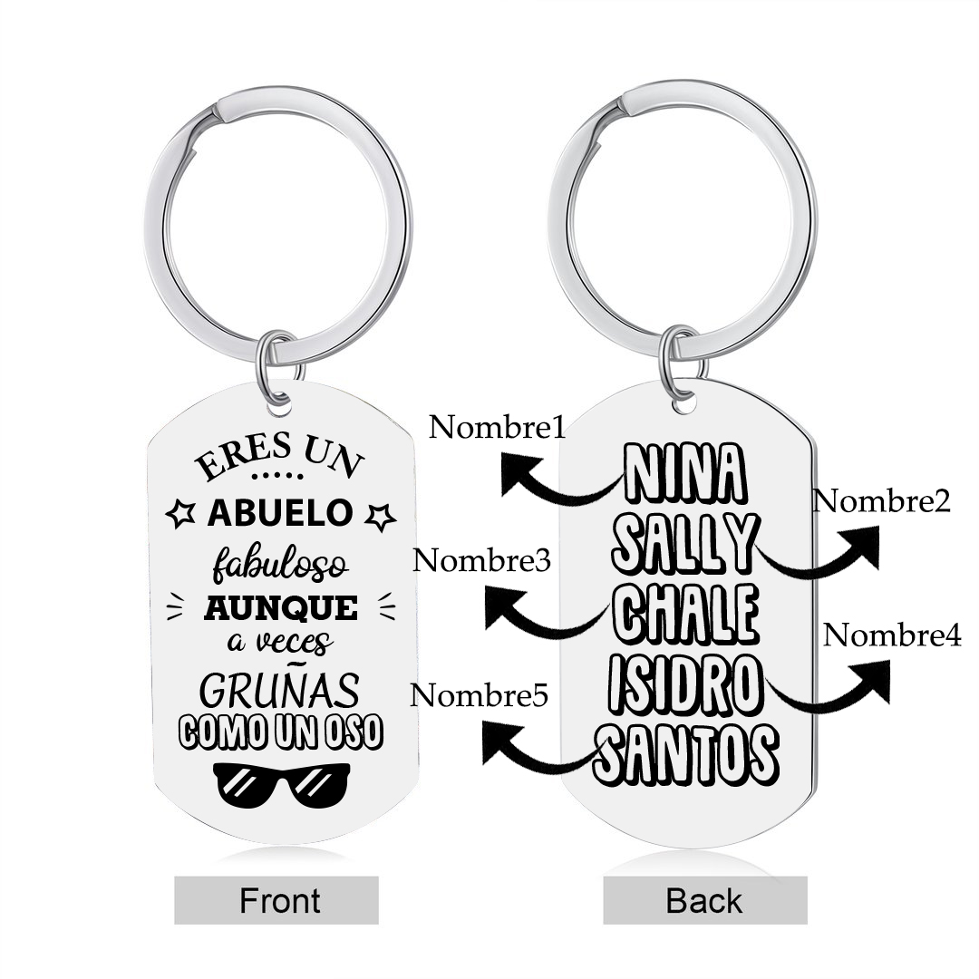 A mi abuelo-Llavero ERES UN ABUELO FABULOSO personalizado con 1-5 nombres-Jessemade ES