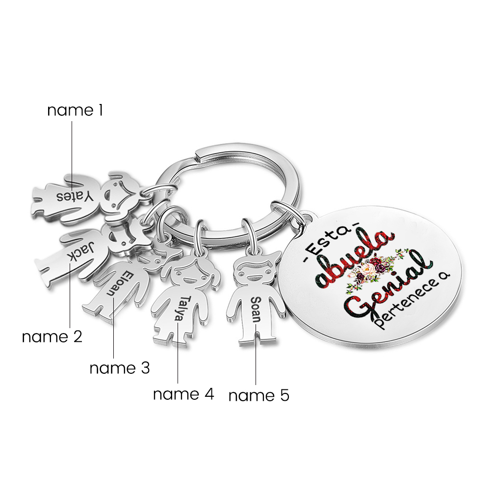 A mi abuela - Llavero con 1-5 nombres personalizados en "niños"-Jessemade ES