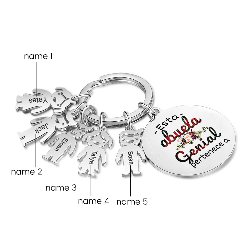 A mi abuela - Llavero con 1-5 nombres personalizados en "niños"-Jessemade ES