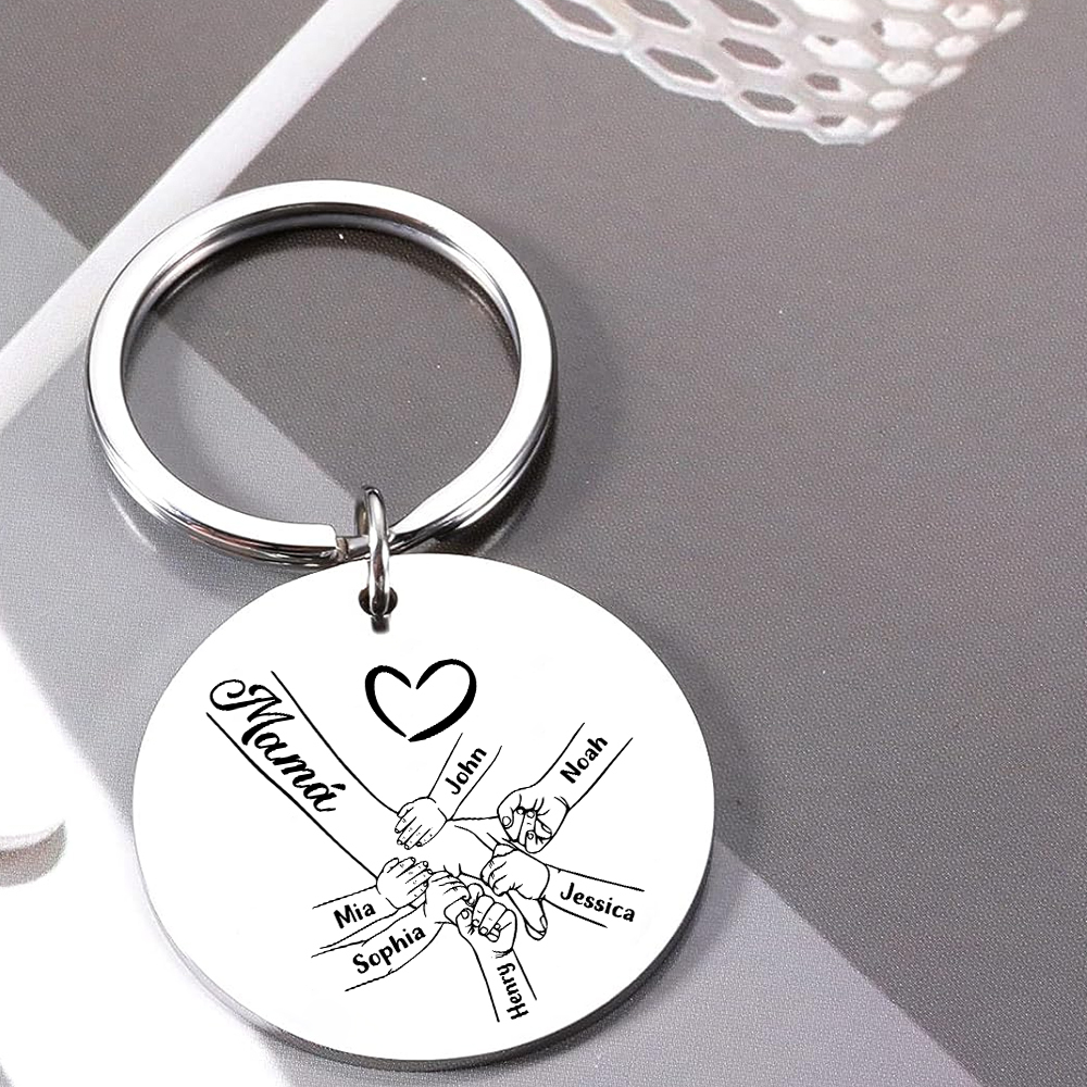 A mi mamá-Llavero 1-6 Nombres Personalizados MANOS COGIDAS-Jessemade ES