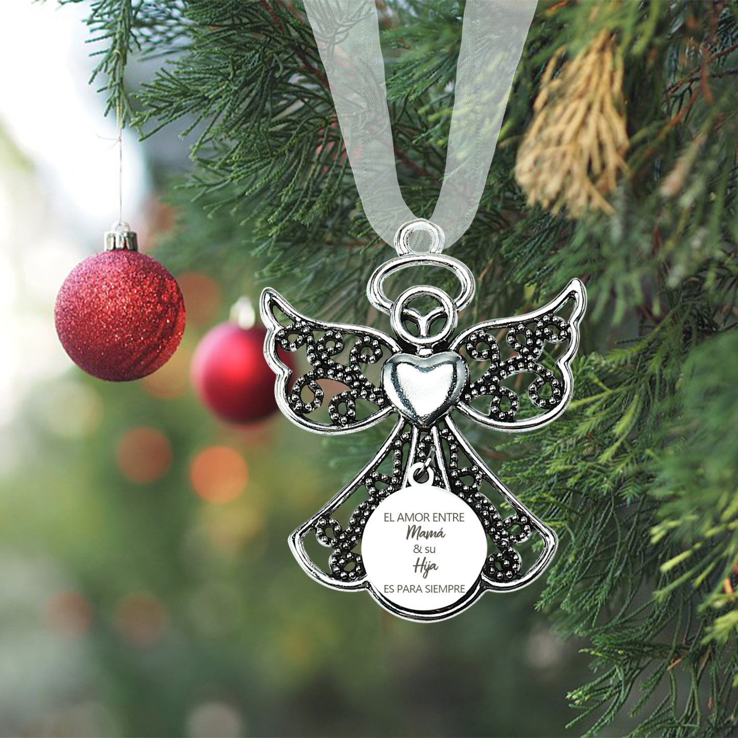 Navidad-Ornamento navideño de ángel amor entre mamá e hija