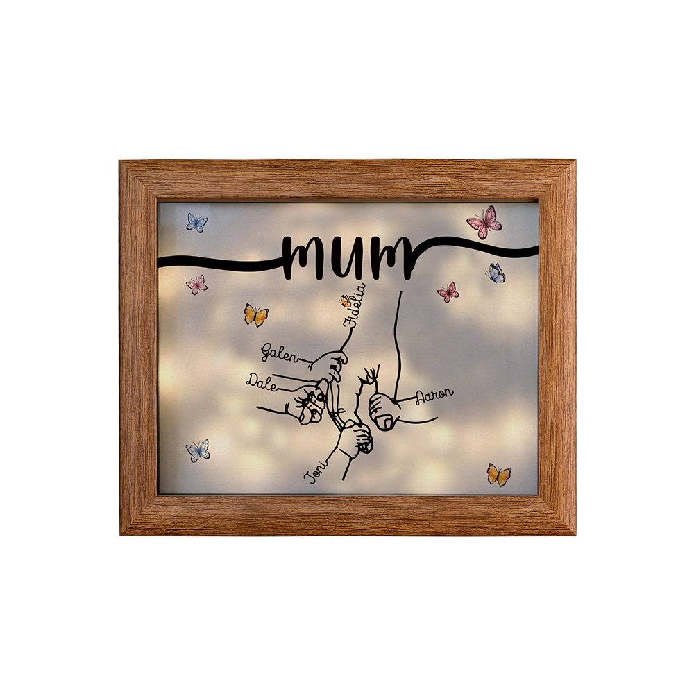 A mi mamá-Marco de 2-7 nombres y 1 texto personalizados de madera-Jessemade ES