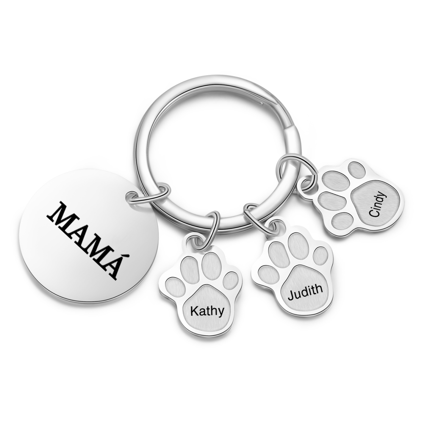 A mi familia - Llavero con 3 nombres personalizados en patas con texto-Jessemade ES