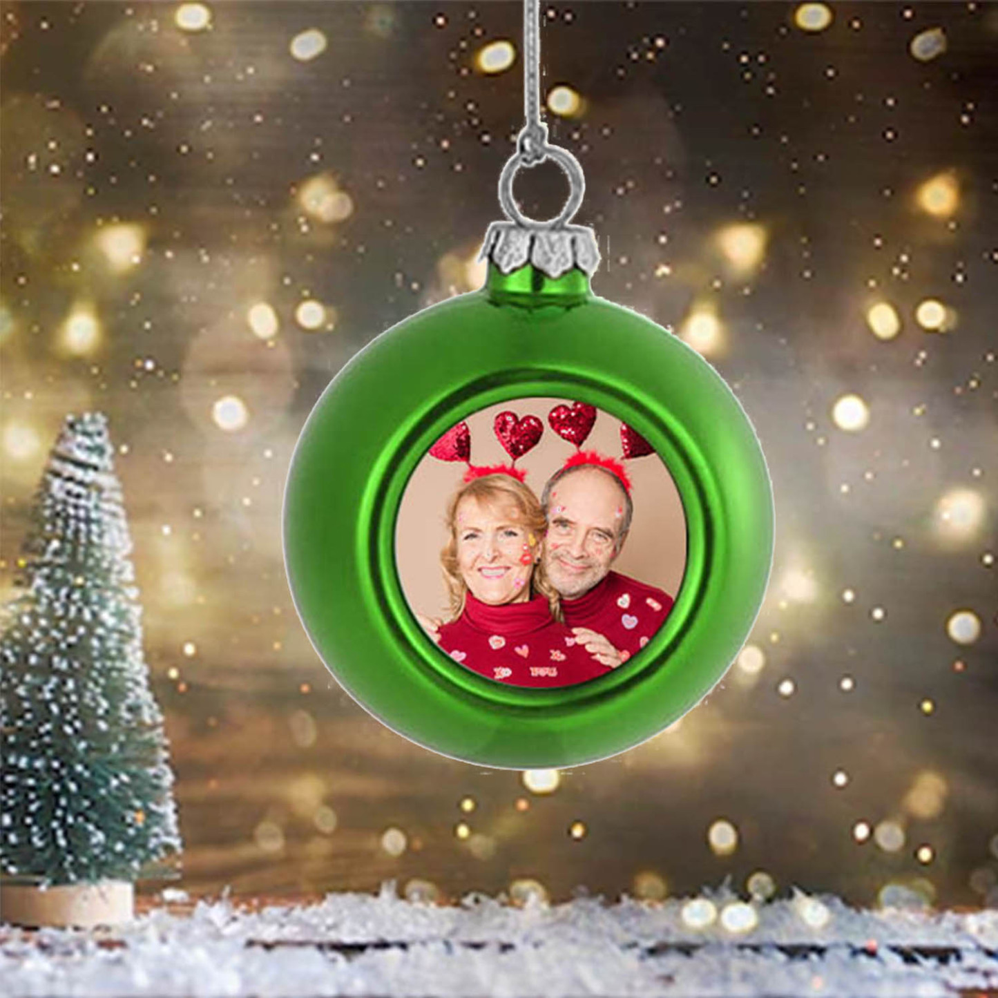 Bola navideña Adorno de Navidad 1 foto personalizada bola colorida