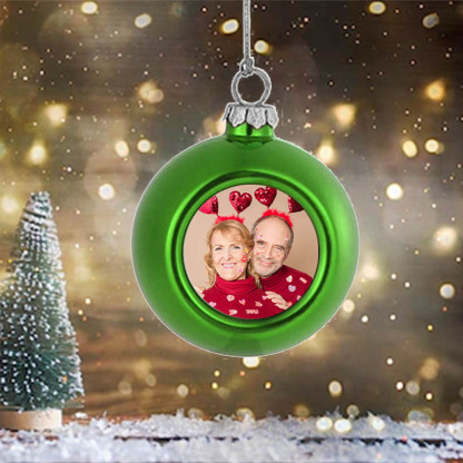 Bola navideña Adorno de Navidad 1 foto personalizada bola colorida
