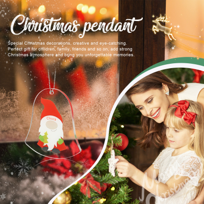 Navidad-Ornamento navideño de acrílico genios en forma de campanilla con 1 nombre personalizado