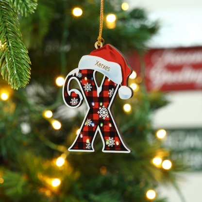 Navidad-Ornamentos Navideños de Madera Letra 1 Nombre Personalizado
