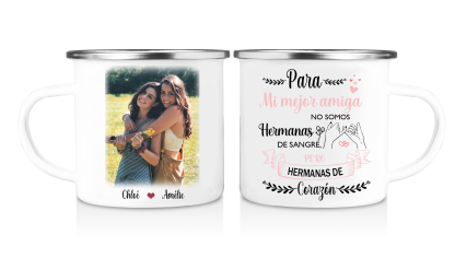 Taza para amigas pinky swear 2 nombres y foto personalizados-Jessemade ES