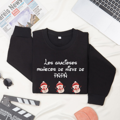 Familia-Sudadera "Muñecos de nieve" 4 nombres personalizados-Jessemade ES