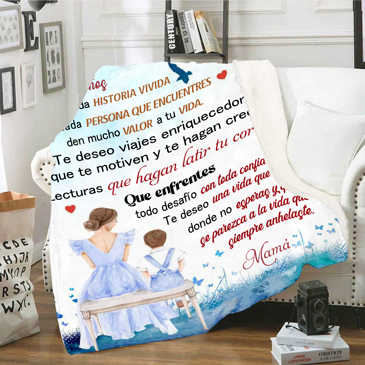 A mi hija-Manta de buen calidad con frase amoroso y personalizada con 1 nombre-Jessemade ES