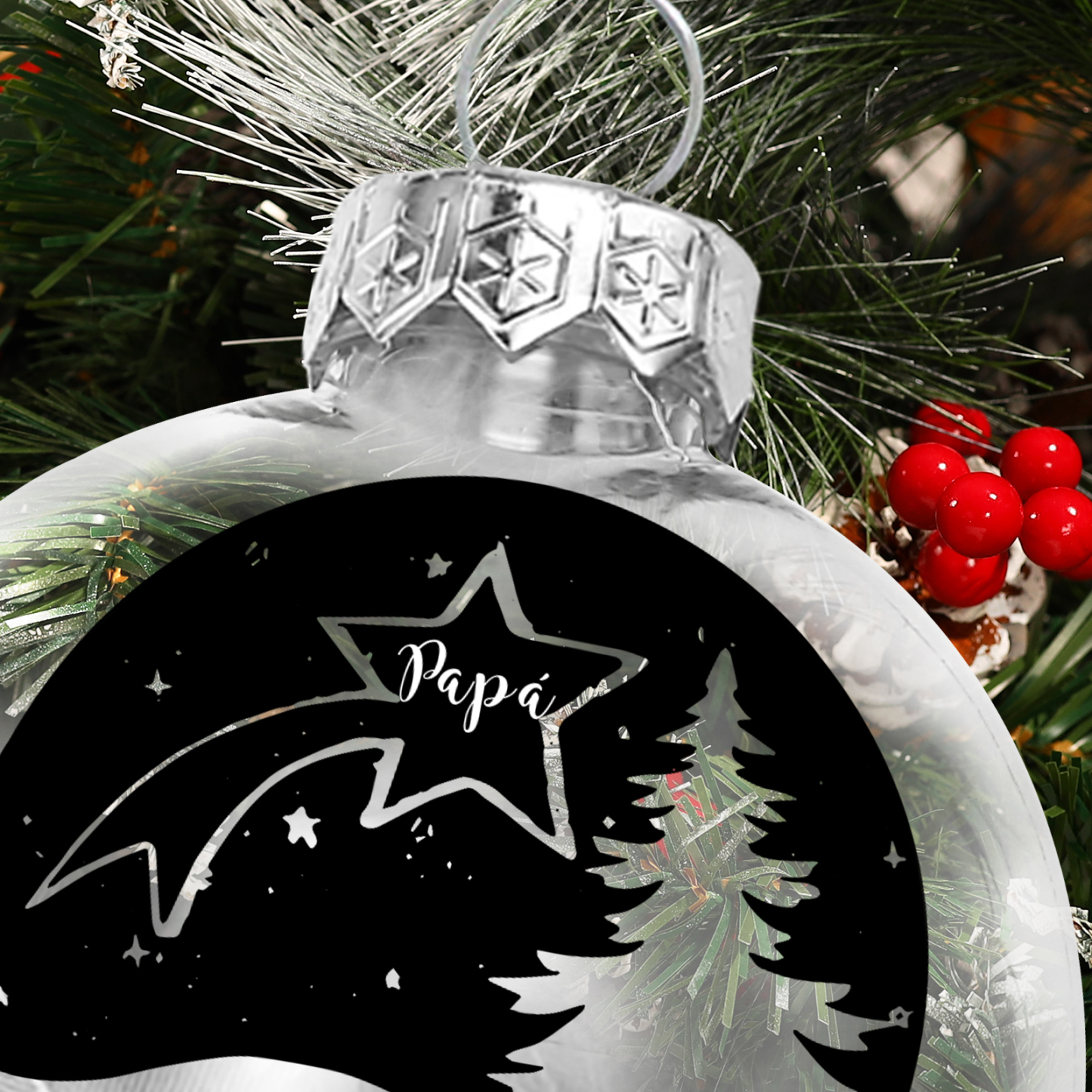 Bola navideña conmemorativa Adorno de Navidad 1 nombre personalizado con pluma -Jessemade ES