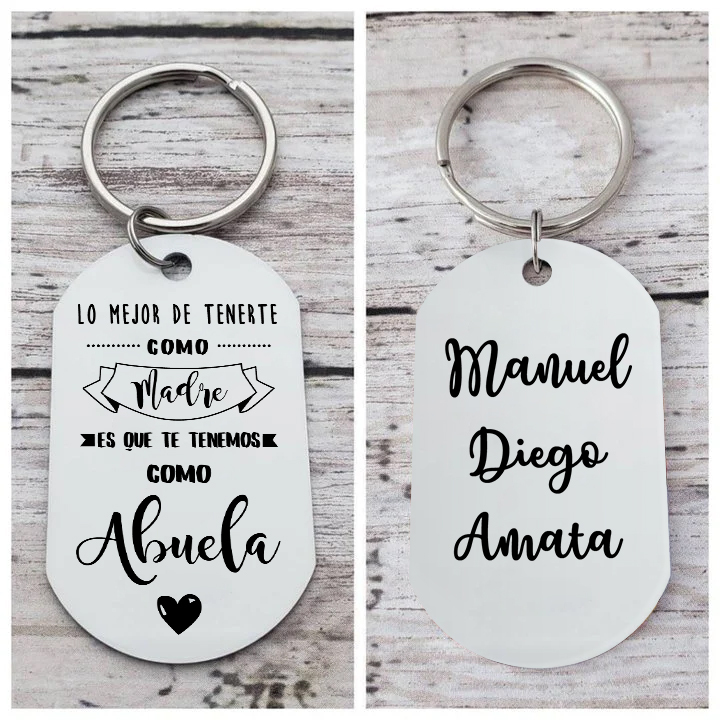 A mi abuela - Llavero 1-5 Nombres Personalizado LA MEJOR ABUELA-Jessemade ES