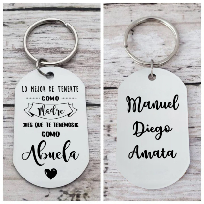 A mi abuela - Llavero 1-5 Nombres Personalizado LA MEJOR ABUELA-Jessemade ES