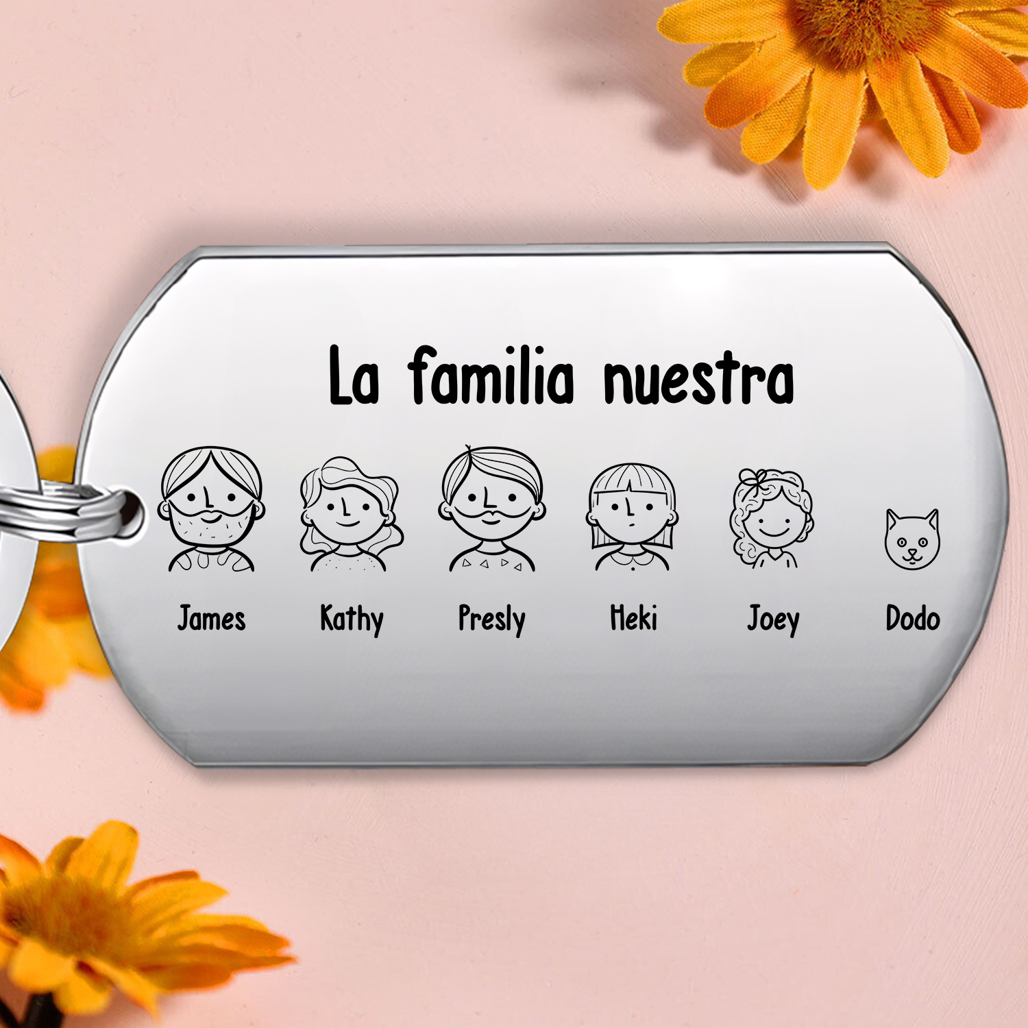 A mi familia - Llavero navideño 2-12 nombres totalmente personalizados con texto