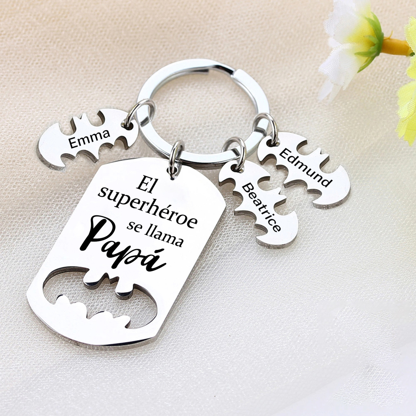 A mi papá-Llavero 1-5 Nombres Personalizados Batman-Jessemade ES