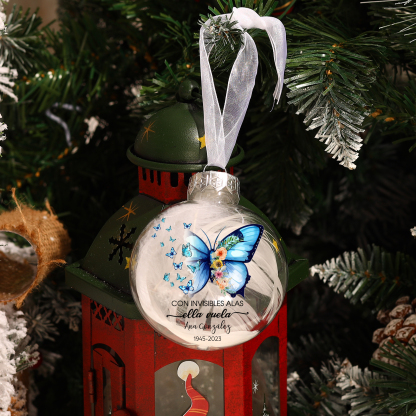 Bola navideña conmemorativa Adorno de Navidad 2 textos personalizados con pluma -Jessemade ES