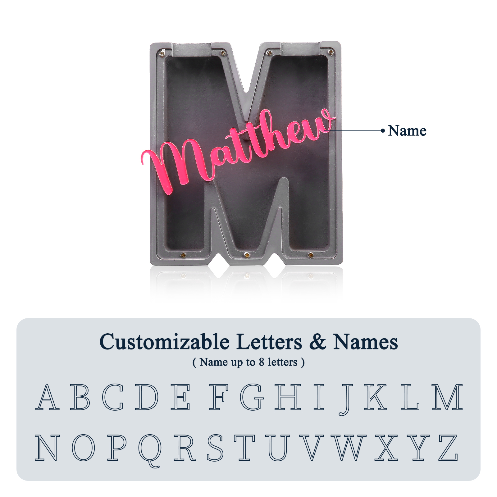 Alcancía de madera en forma de letras con 1 nombre personalizado hucha-Jessemade ES