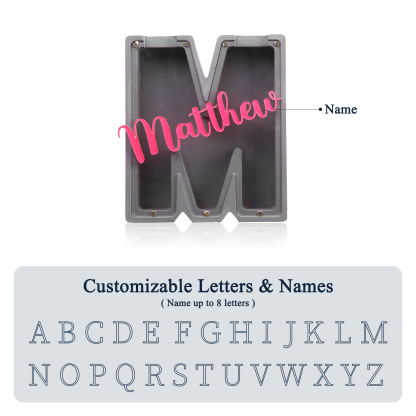 Alcancía de madera en forma de letras con 1 nombre personalizado hucha-Jessemade ES