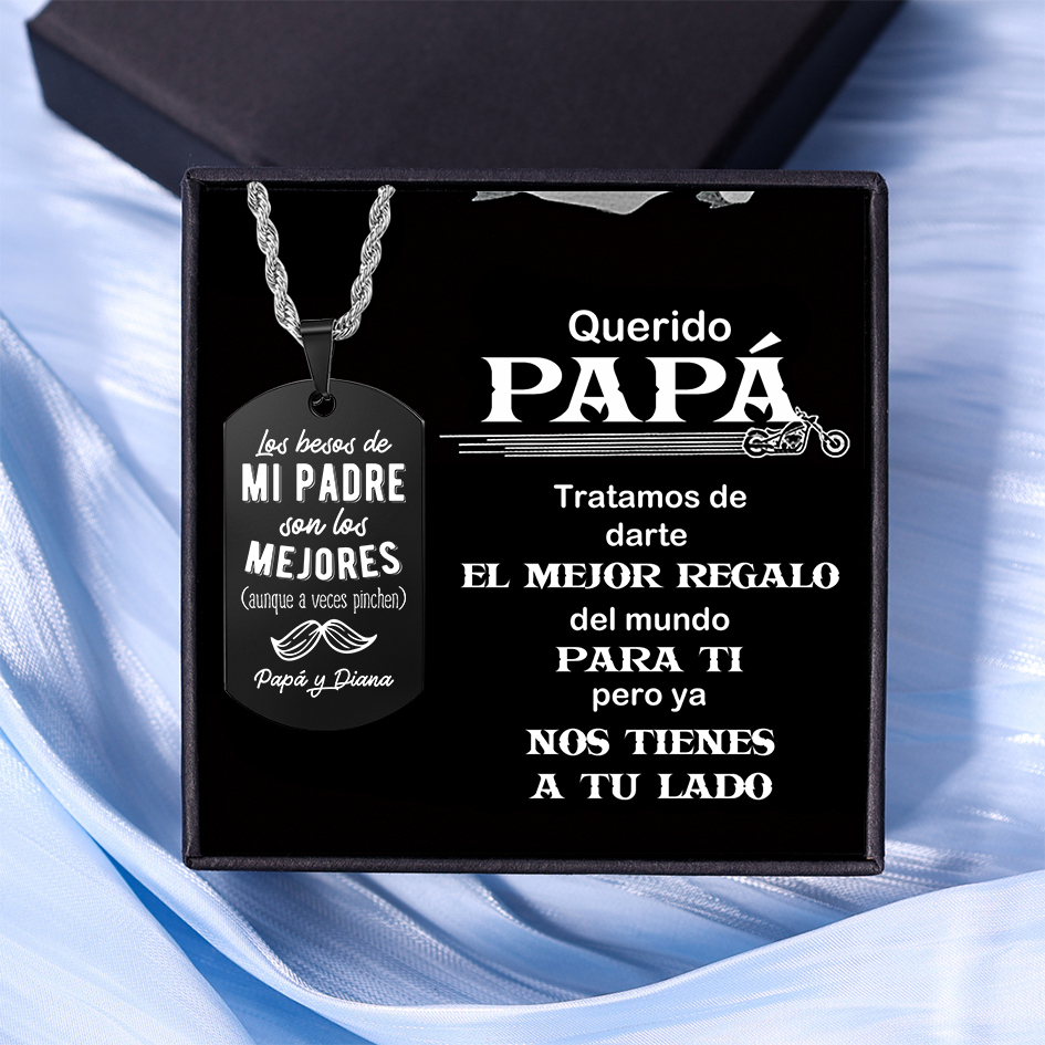 A MI PAPÁ-Collar de placa personalizada con texto y foto-Jessemade ES