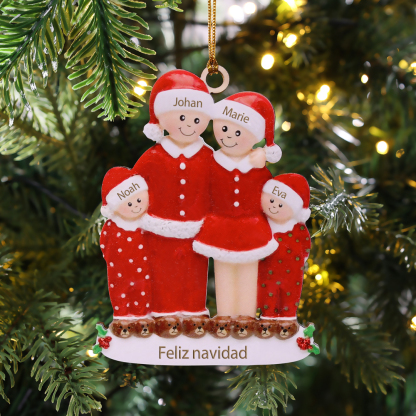 Muñecos Ornamentos Navideños 4 Nombres con Texto Personalizados Adorno de Madera