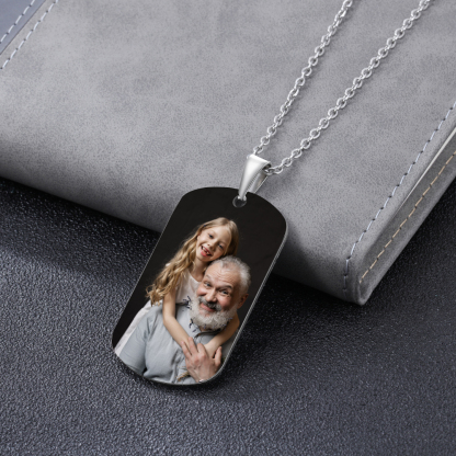 A MI ABUELO-Collar de placa personalizada con nombre y foto-Jessemade ES