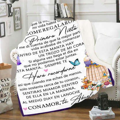 A mi nieta de abuela - Manta de buen calidad con frase amoroso-Jessemade ES