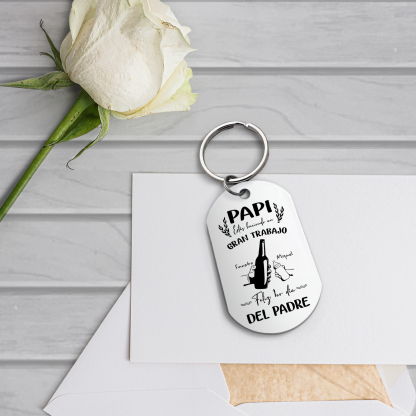 A mi papá-Llavero Personalizado El 1er Día del PADRE 2 Nombres-Jessemade ES