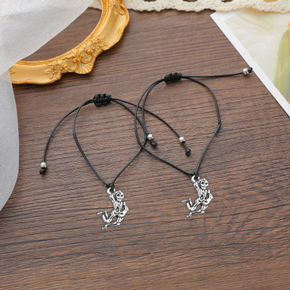 Pulsera de deseos-Unidad de 2 pulseras de esqueleto💀 ¡Feliz Halloween!-Jessemade ES