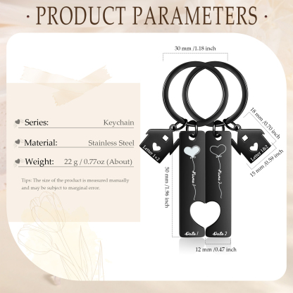 Llavero para pareja corazones 2 nombres, 2 letras personalizados con fecha dije de casa-Jessemade ES