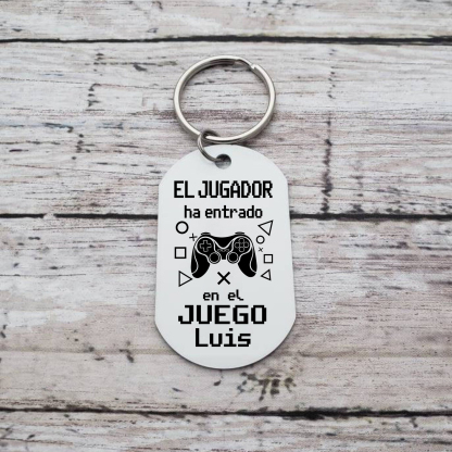 A mi papá-Llavero Personalizado SUBIDO DE NIVEL A PAPÁ 2 Nombres-Jessemade ES