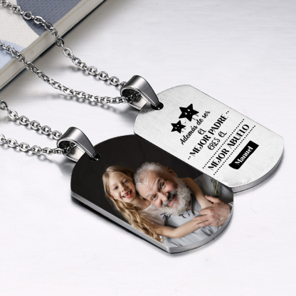 A MI ABUELO-Collar de placa personalizada con nombre y foto-Jessemade ES