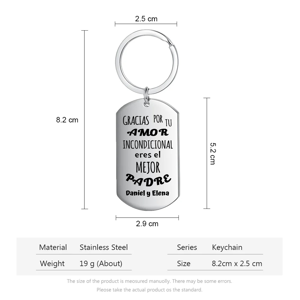 A mi papá-Llavero Personalizado EL MEJOR PADRE 1 Texto -Jessemade ES