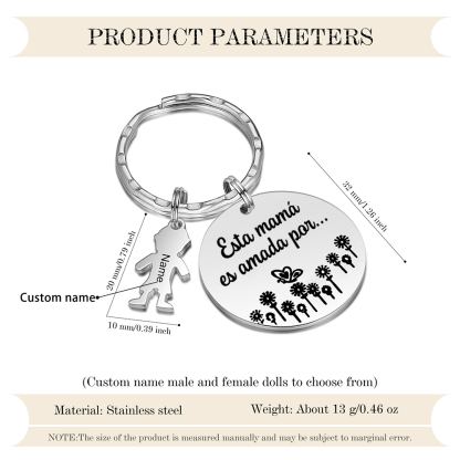 A mi mamá - Llavero con 1 nombre personalizado en "niño"-Jessemade ES