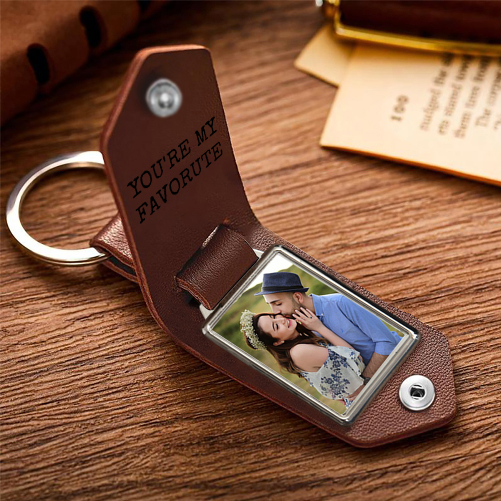Llavero para pareja de cuero pinky swear personalizado con 1 texto, 2 letras y foto-Jessemade ES