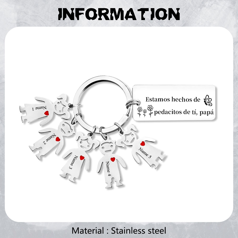 A mi papá - Llavero con 1-6 nombre personalizado en "niños"-Jessemade ES