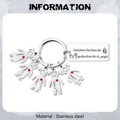 A mi papá - Llavero con 1-6 nombre personalizado en "niños"-Jessemade ES