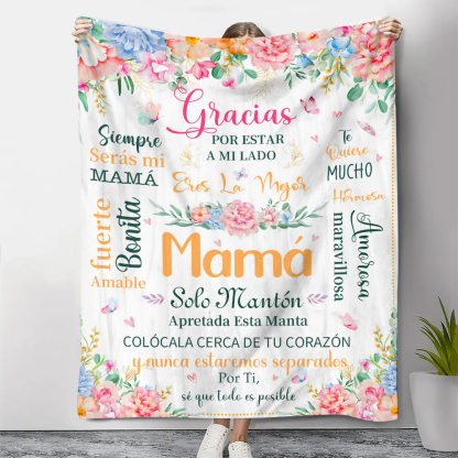 A mi mamá-Manta de buen calidad con frase amoroso-Jessemade ES