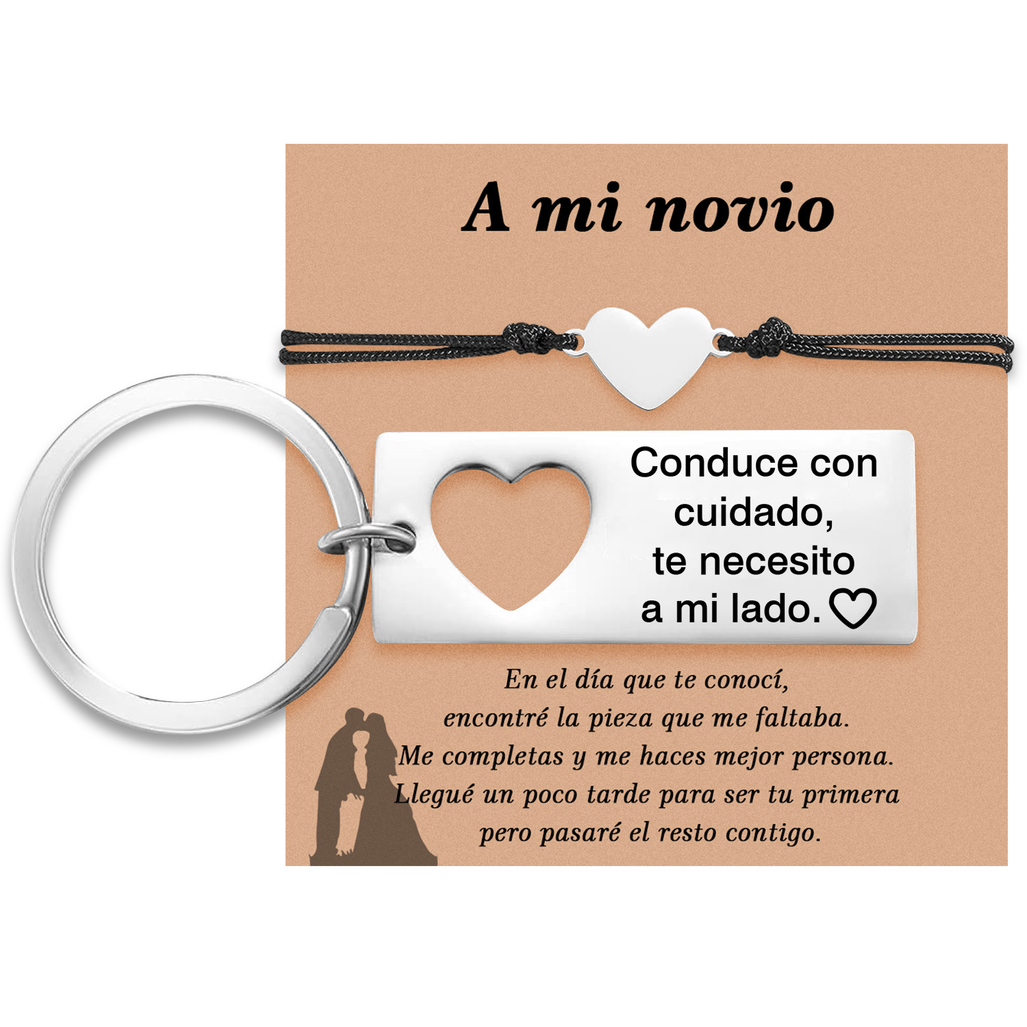 A mi novio-Pulsera y Llavero Combinación con Tarjeta