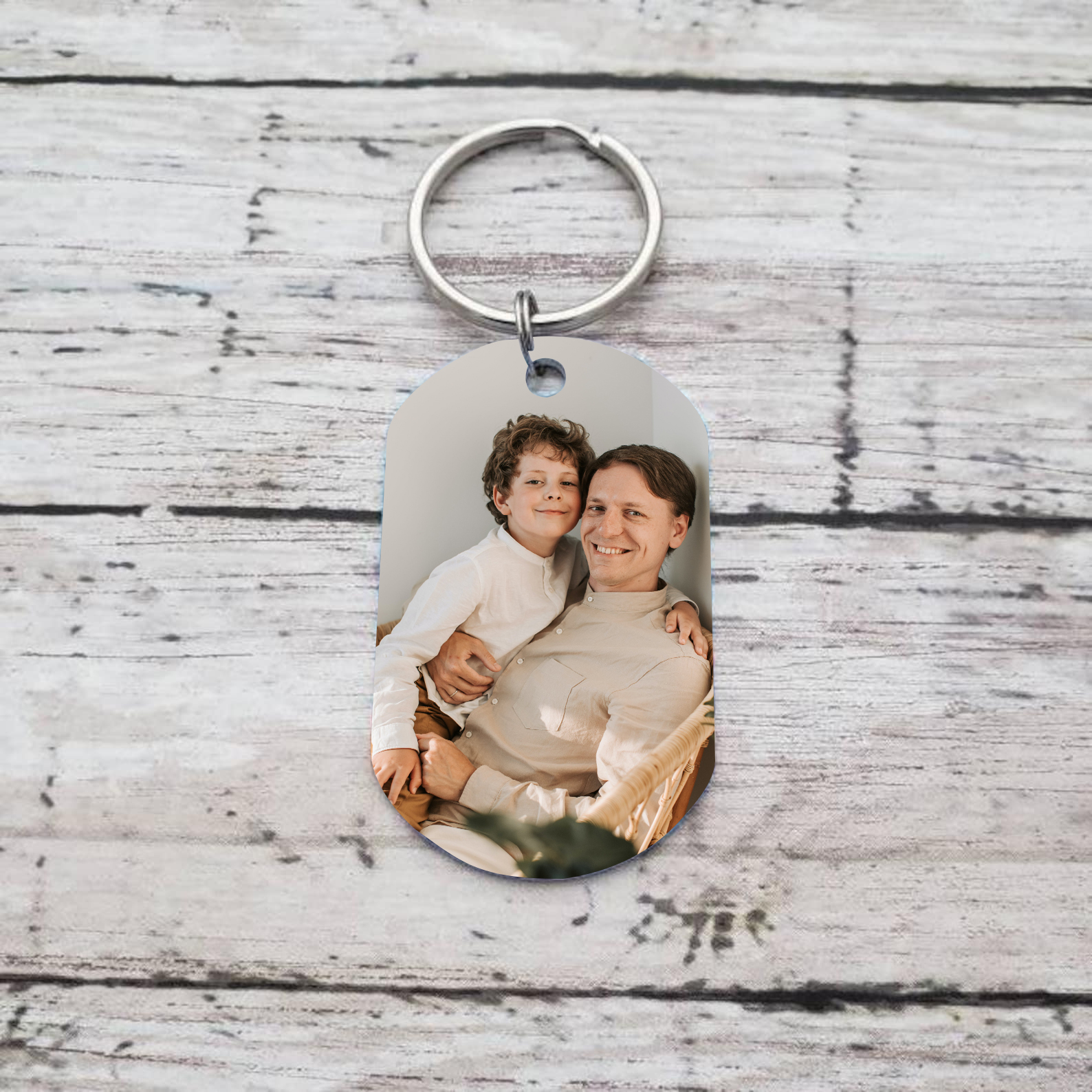 A mi papá-Llavero Personalizado con 1 Foto y 1 Nombre-Jessemade ES