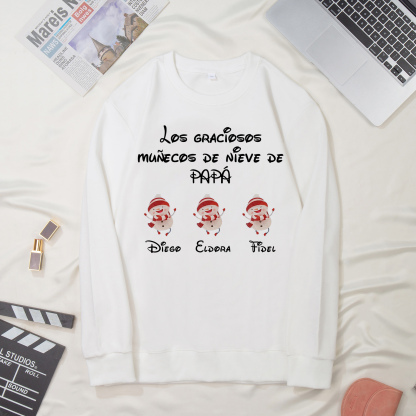 Familia-Sudadera "Muñecos de nieve" 4 nombres personalizados-Jessemade ES