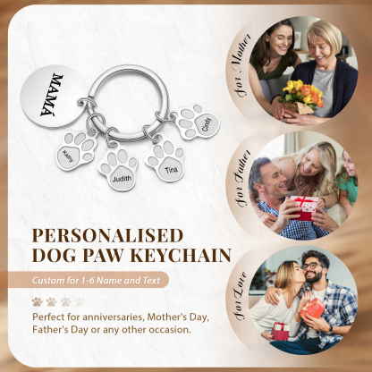 A mi familia - Llavero con 4 nombres personalizados en patas con texto-Jessemade ES