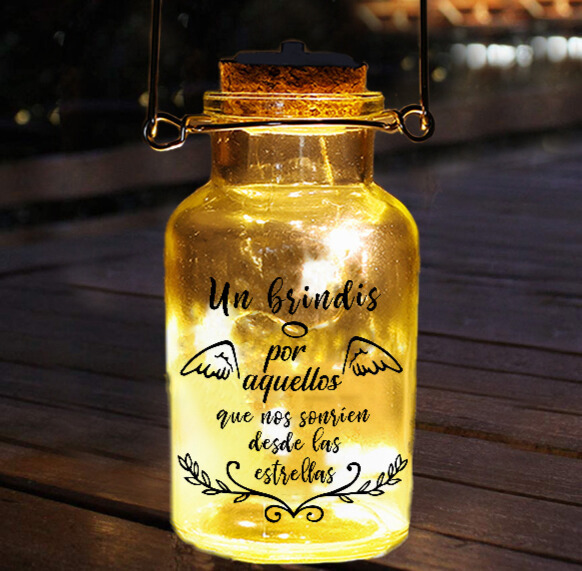 Botella de Lámpara Conmemorativa con texto a ser querido-Jessemade ES