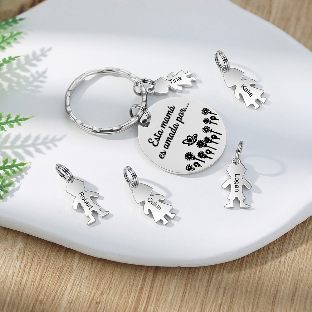 A mi mamá - Llavero con 1 nombre personalizado en "niño"-Jessemade ES