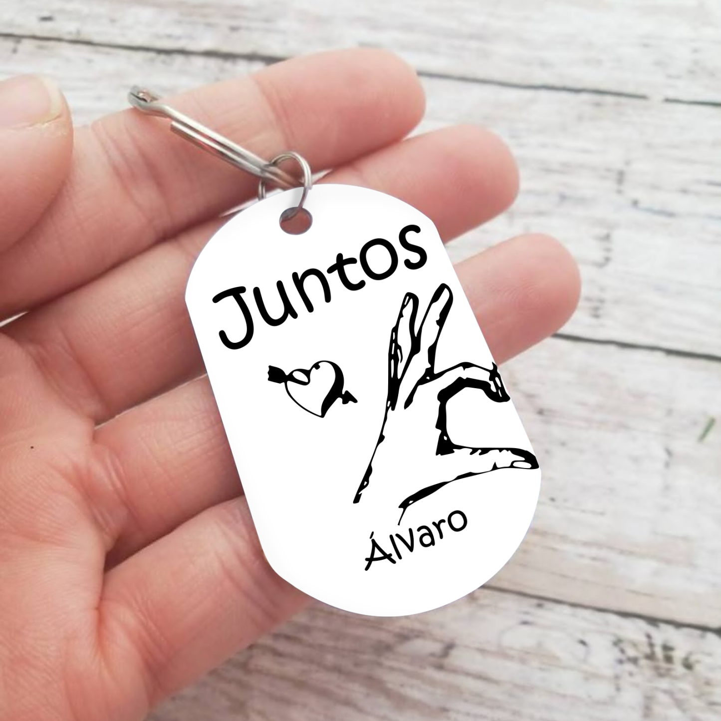 Llavero personalizado con 2 nombres para pareja unidad de llaveros