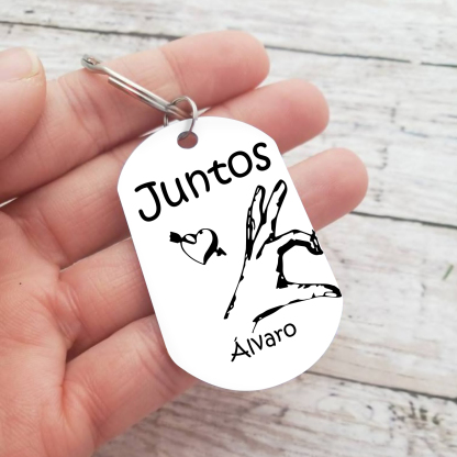 Llavero personalizado con 2 nombres para pareja unidad de llaveros