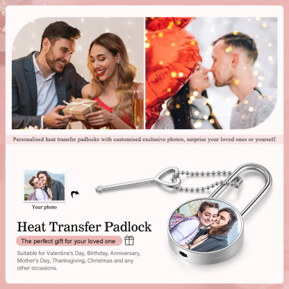 Llavero/Colgante cerradura de amor para pareja foto y texto personalizados-Jessemade ES