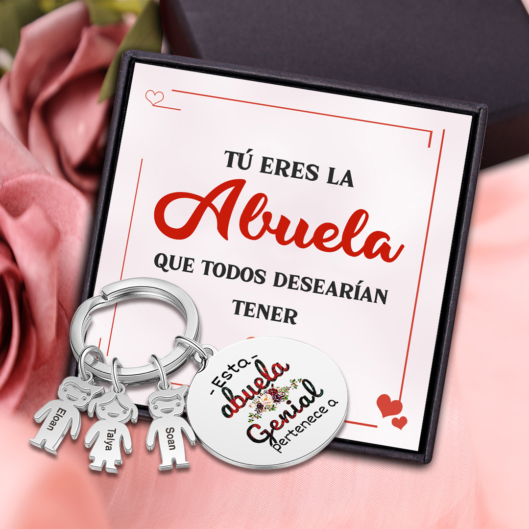 A mi abuela - Llavero con 1-5 nombres personalizados en "niños"-Jessemade ES