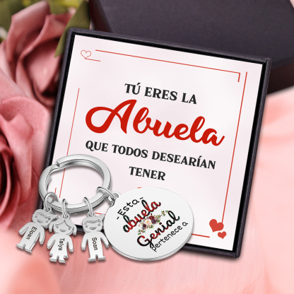 A mi abuela - Llavero con 1-5 nombres personalizados en "niños"-Jessemade ES