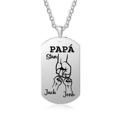 A MI PAPÁ-Collar 2-6 nombres personalizados de placa puño con puño-Jessemade ES