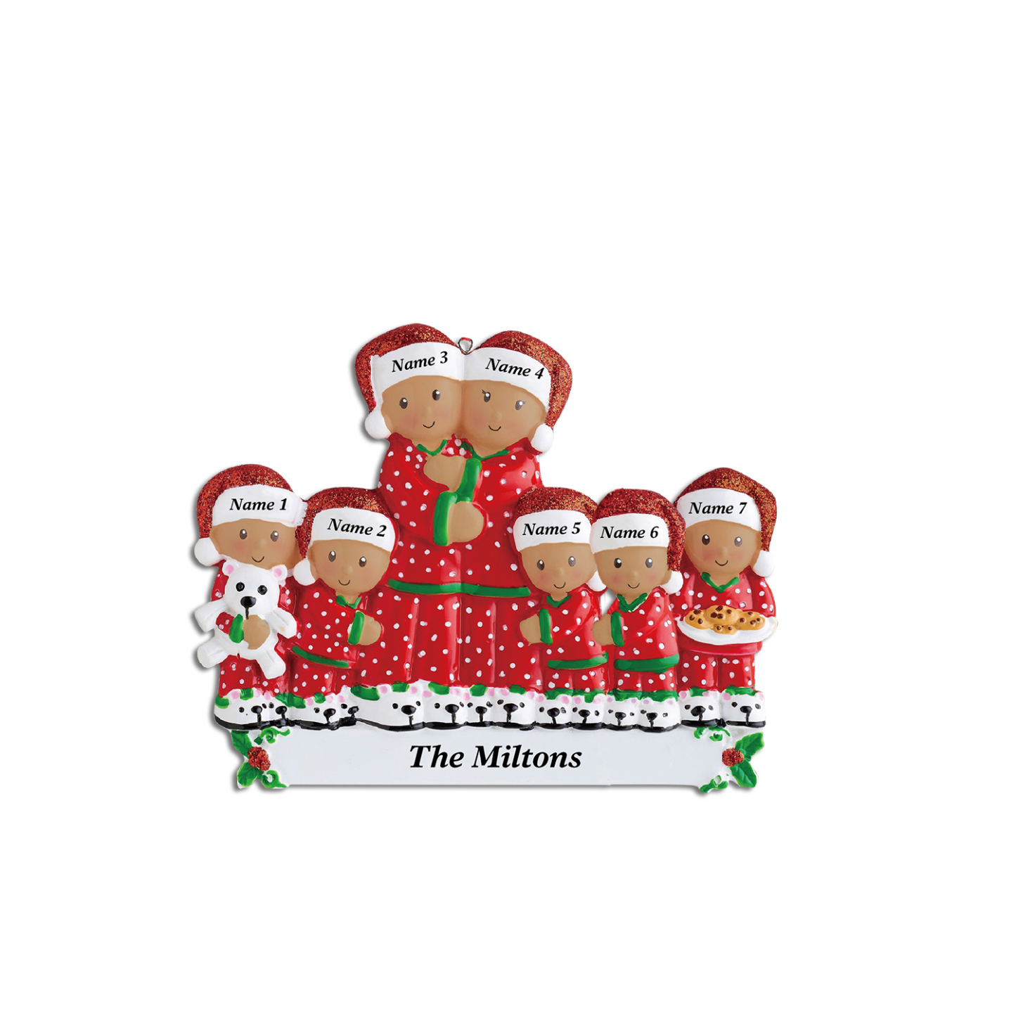 Navidad-Muñecos Piel Bronceada Ornamentos Navideños Familiar 7 Nombres